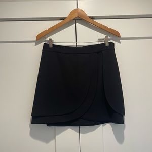 Alice and Olivia Black Mini Skirt with front flap